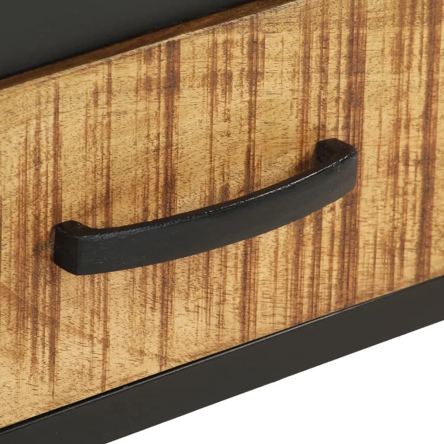 Table de chevet 40x40x35 cm Bois de manguier brut - 6