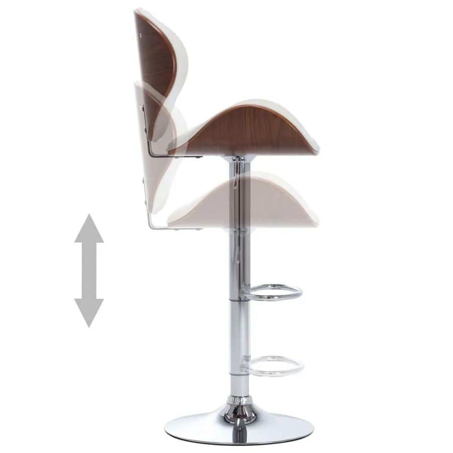 Tabouret de bar Blanc Similicuir - 4