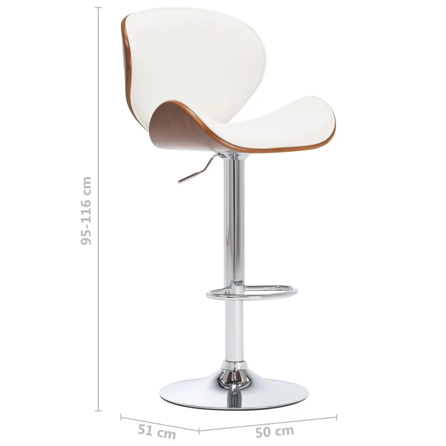 Tabouret de bar Blanc Similicuir - 7