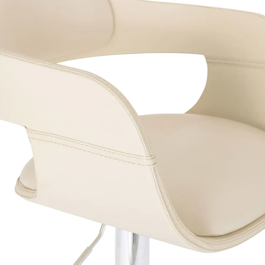 Tabouret de bar Blanc Similicuir - 5
