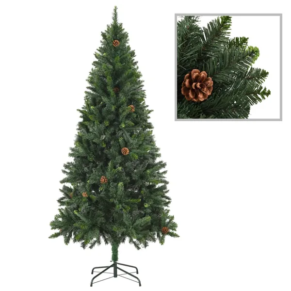 Sapin de Noël artificiel avec pommes de pin Vert 180 cm