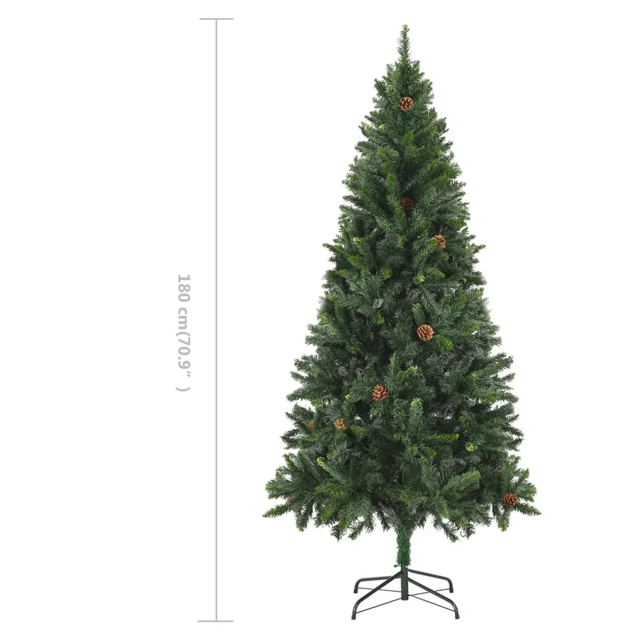 Sapin de Noël artificiel avec pommes de pin Vert 180 cm - 8