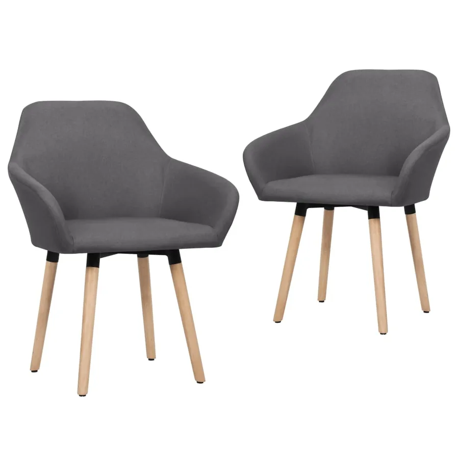 Chaises à manger lot de 2 gris foncé tissu