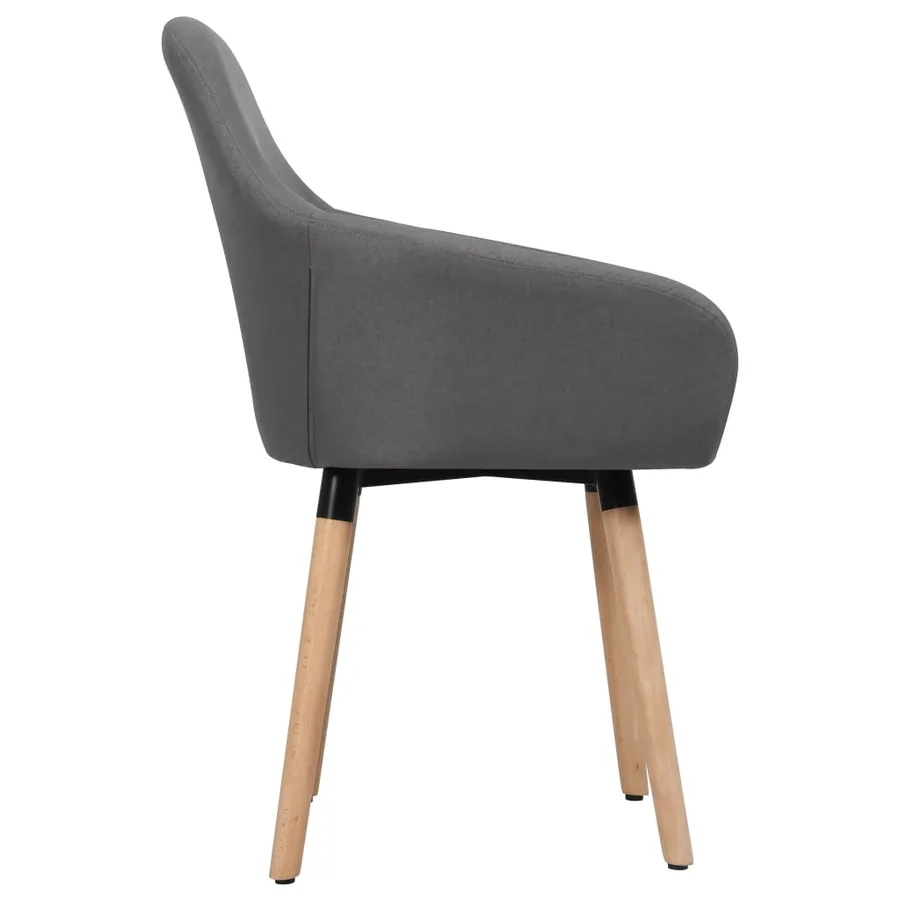 Chaises à manger lot de 2 gris foncé tissu - 4