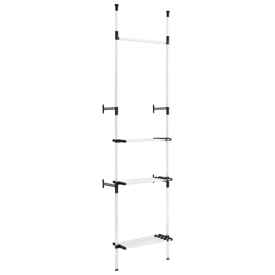 Système de garde-robe télescopique barres et étagère Aluminium - 2