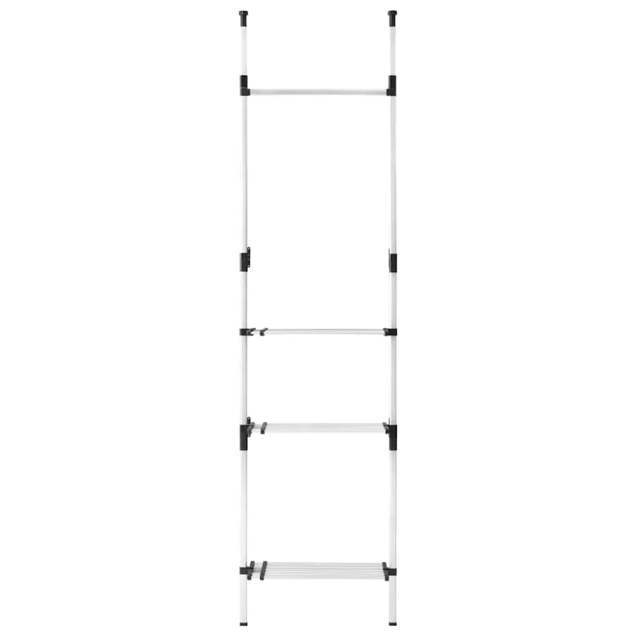 Système de garde-robe télescopique barres et étagère Aluminium - 6