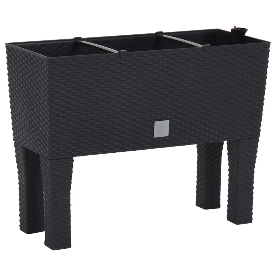 Lit surélevé de jardin Anthracite 60x25x46 cm PP Rotin - 2