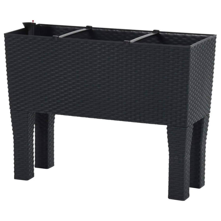 Lit surélevé de jardin Anthracite 60x25x46 cm PP Rotin - 5