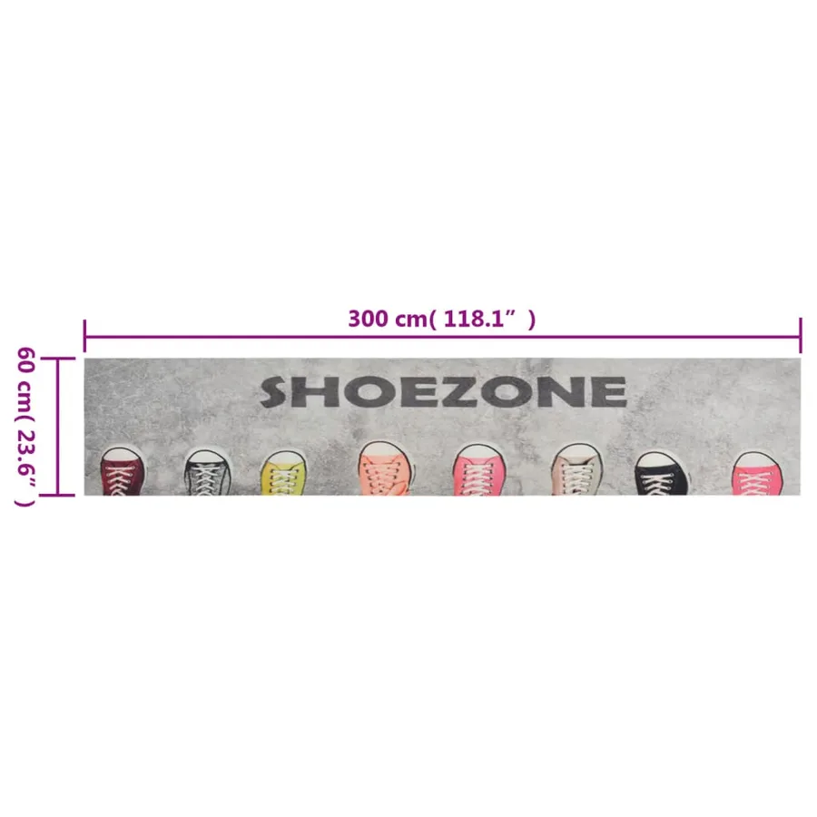 Tapis de cuisine lavable impression shoezone 60x300 cm velours - 5