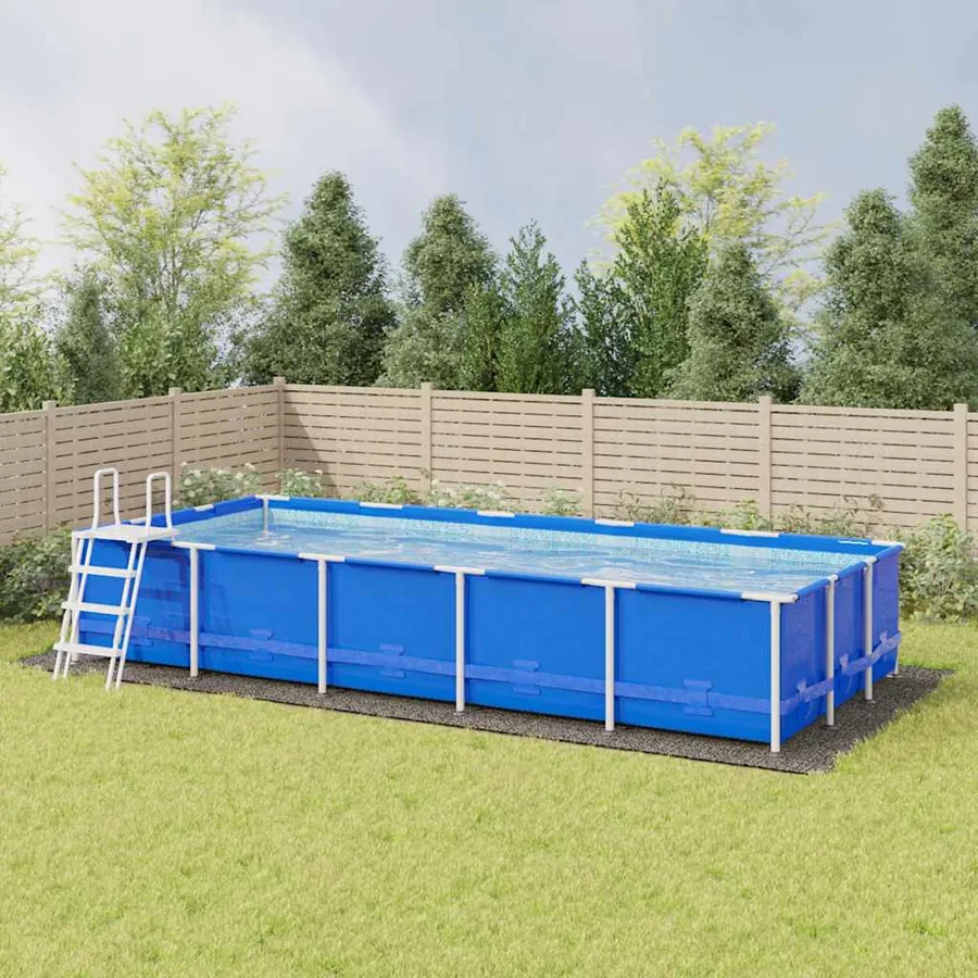 Bâche de piscine gris clair 999x500 cm géotextile polyester
