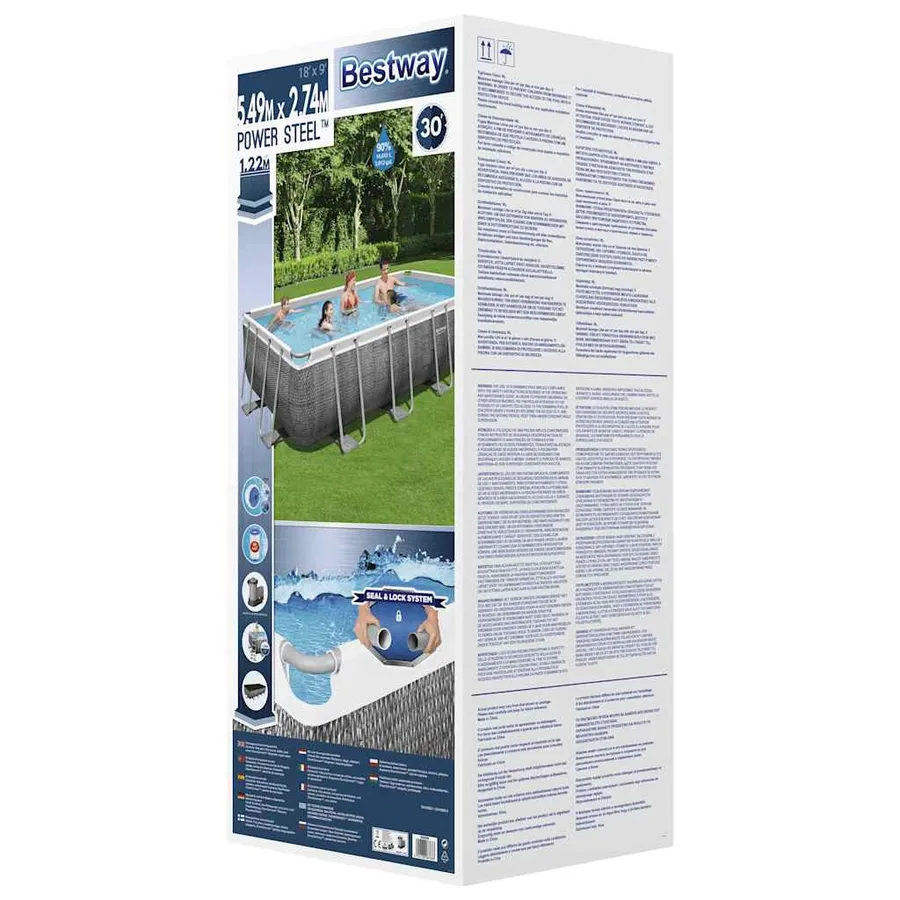 Bestway Ensemble de piscine Power Steel Rectangulaire 549x274x122 cm - 11