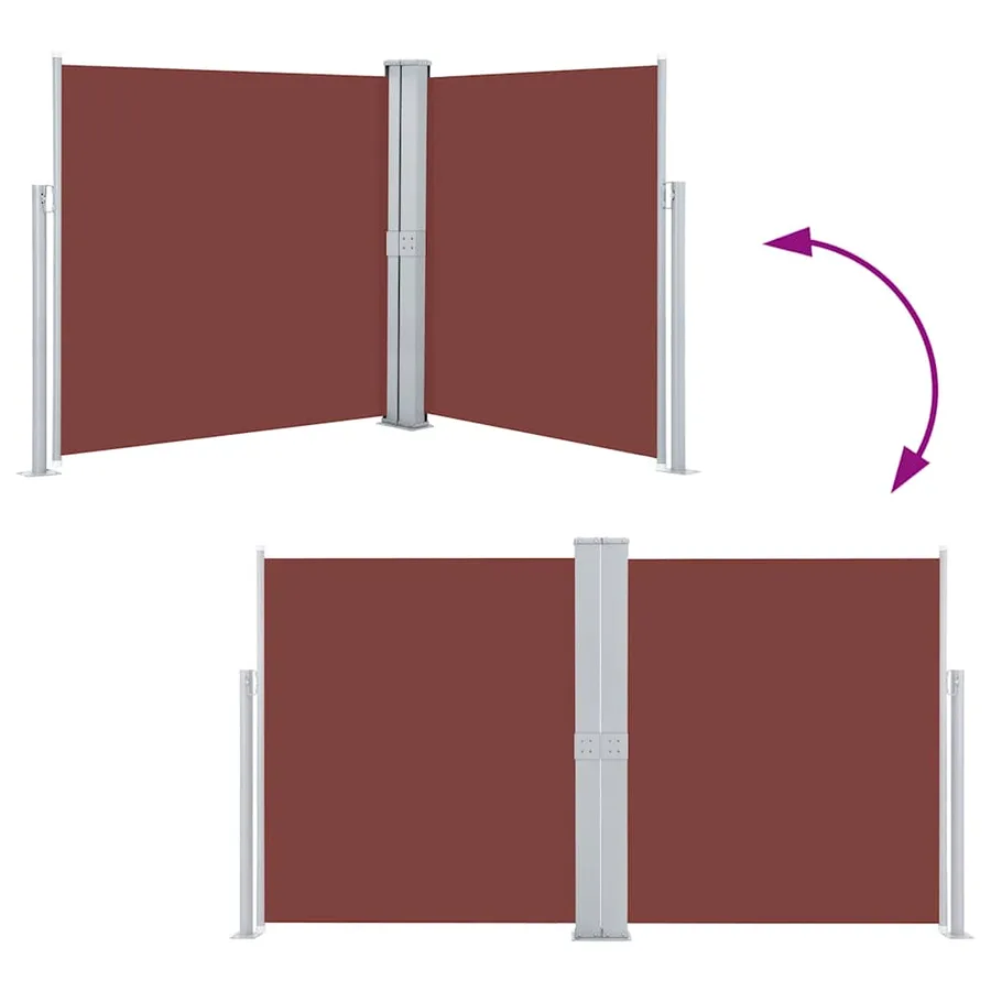 Auvent latéral rétractable Marron 140 x 600 cm - 5