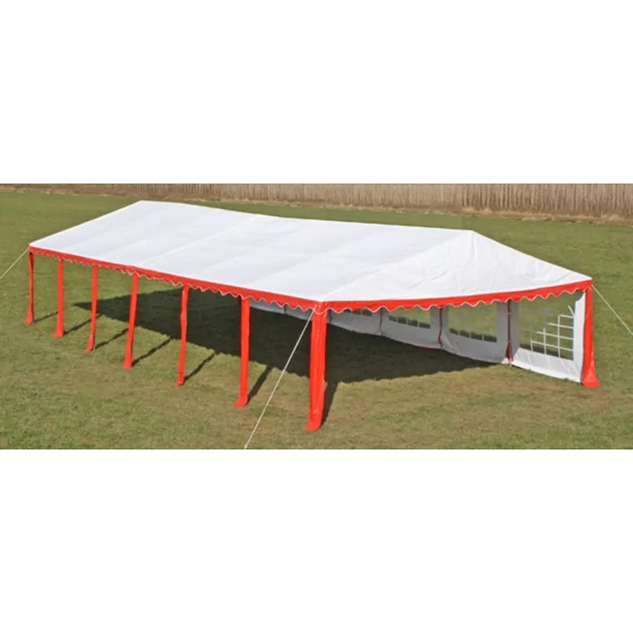 Toile de rechange pour tente de réception 12 x 6 m en rouge et blanc - 3