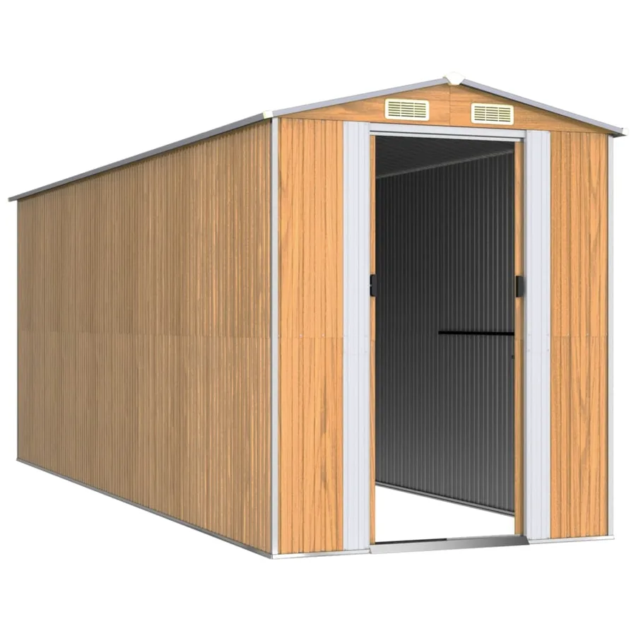 Abri de jardin Marron clair 192x523x223 cm Métal galvanisé - 3