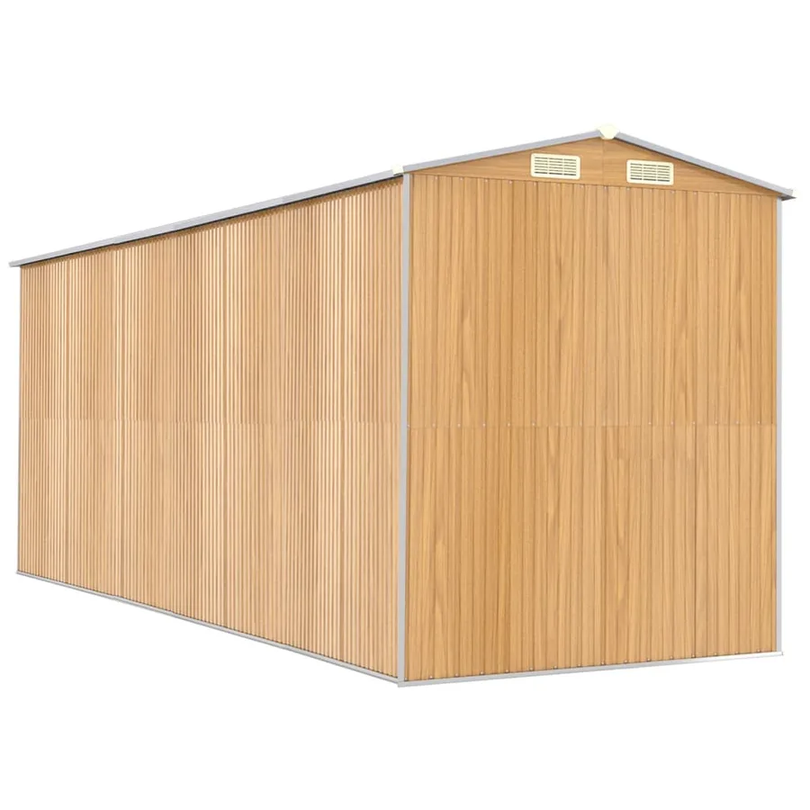 Abri de jardin Marron clair 192x523x223 cm Métal galvanisé - 6