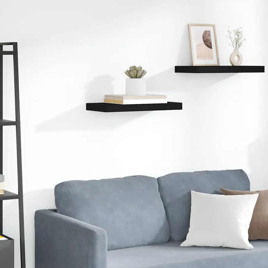 Étagère murale flottante noir 50x23,5x3,8 cm MDF