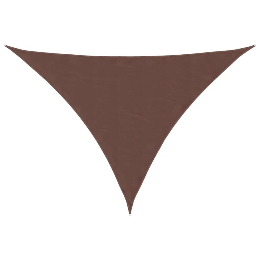 Voile de parasol tissu oxford triangulaire 3,5x3,5x4,9 m marron - 2