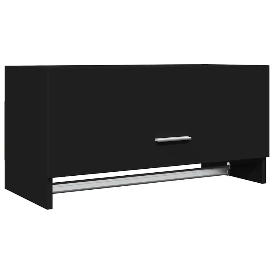 Garde-robe noir 70x32,5x35 cm bois d'ingénierie - 2