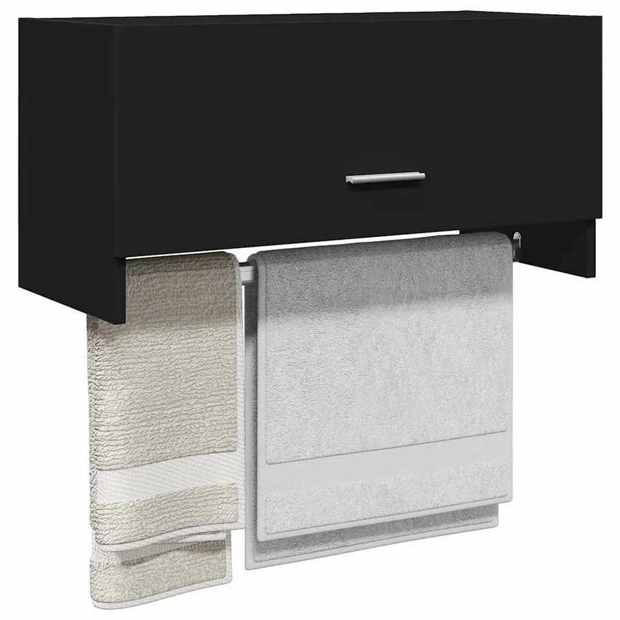 Garde-robe noir 70x32,5x35 cm bois d'ingénierie - 3