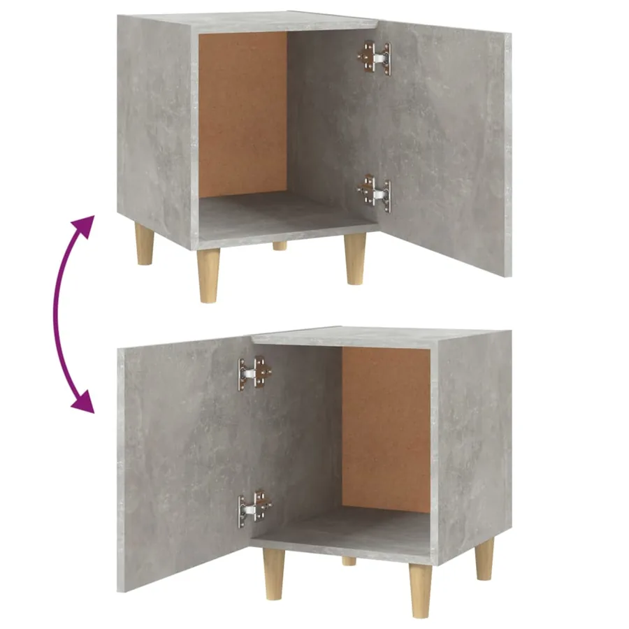 Table de chevet Gris béton Bois d'ingénierie - 6