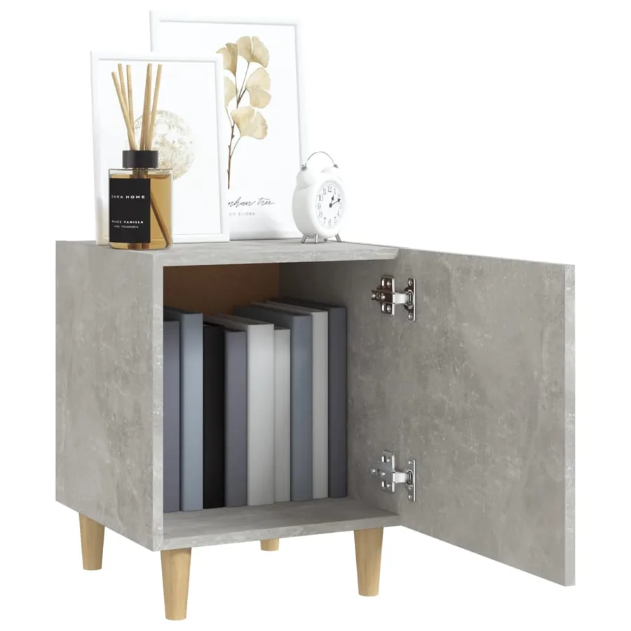 Table de chevet Gris béton Bois d'ingénierie - 8