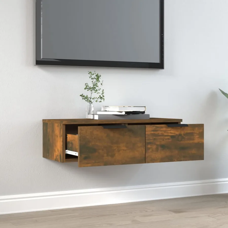 Armoire murale Chêne fumé 68x30x20 cm Bois d'ingénierie - 3