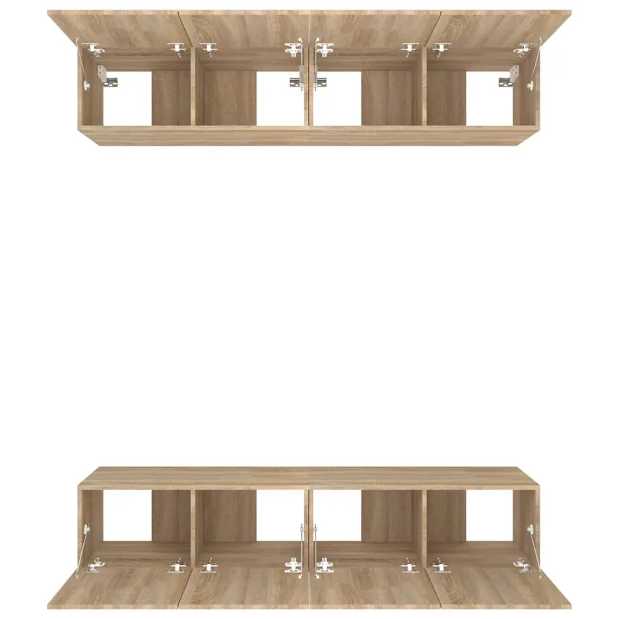 Meubles TV 4 pcs chêne sonoma 80x30x30 cm bois d'ingénierie - 6