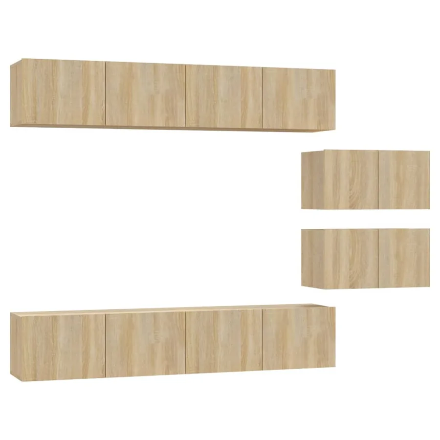 Ensemble de meubles TV 6 pcs Chêne sonoma Bois d'ingénierie - 2