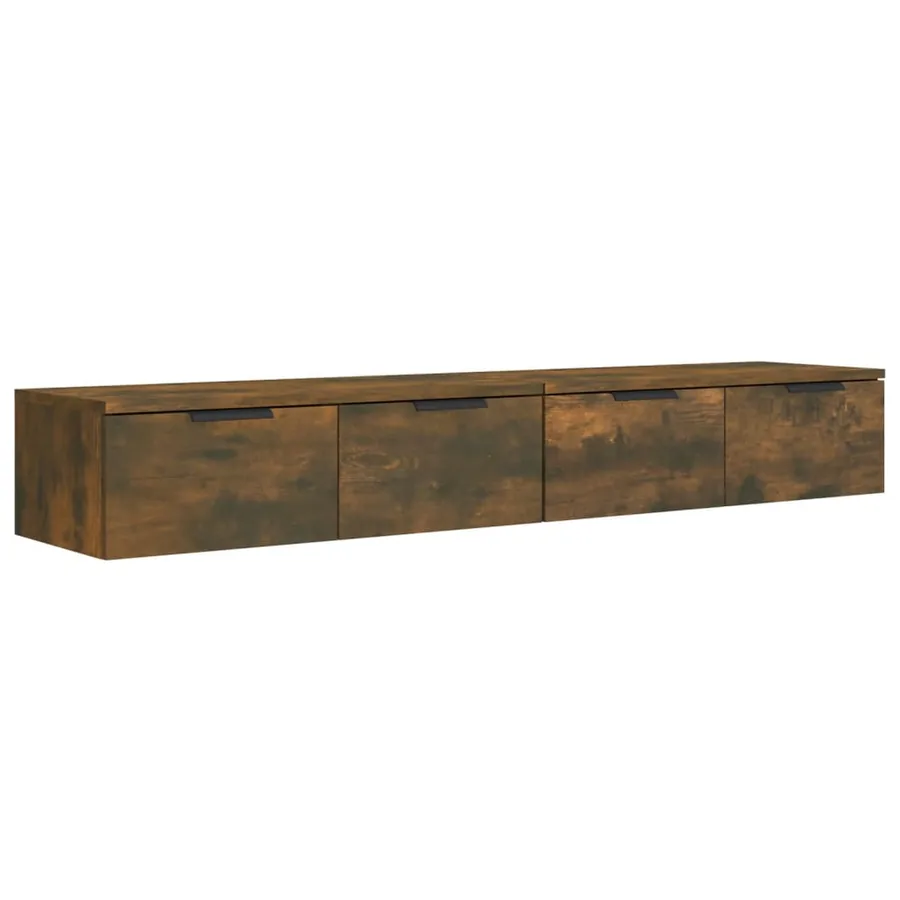 Armoires murales 2 pcs Chêne fumé 68x30x20 cm Bois d'ingénierie - 2