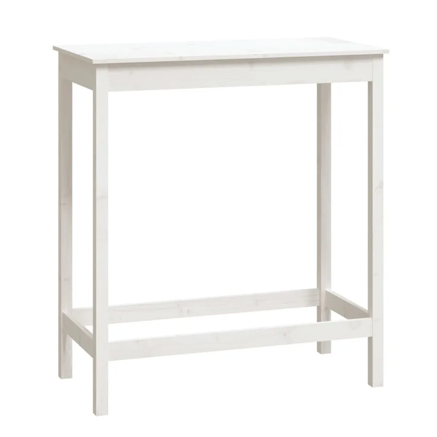 Table de bar blanc 100x50x110 cm bois massif de pin - 2
