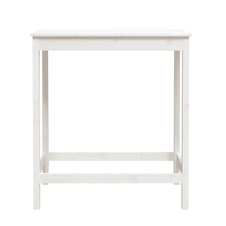 Table de bar blanc 100x50x110 cm bois massif de pin - 5