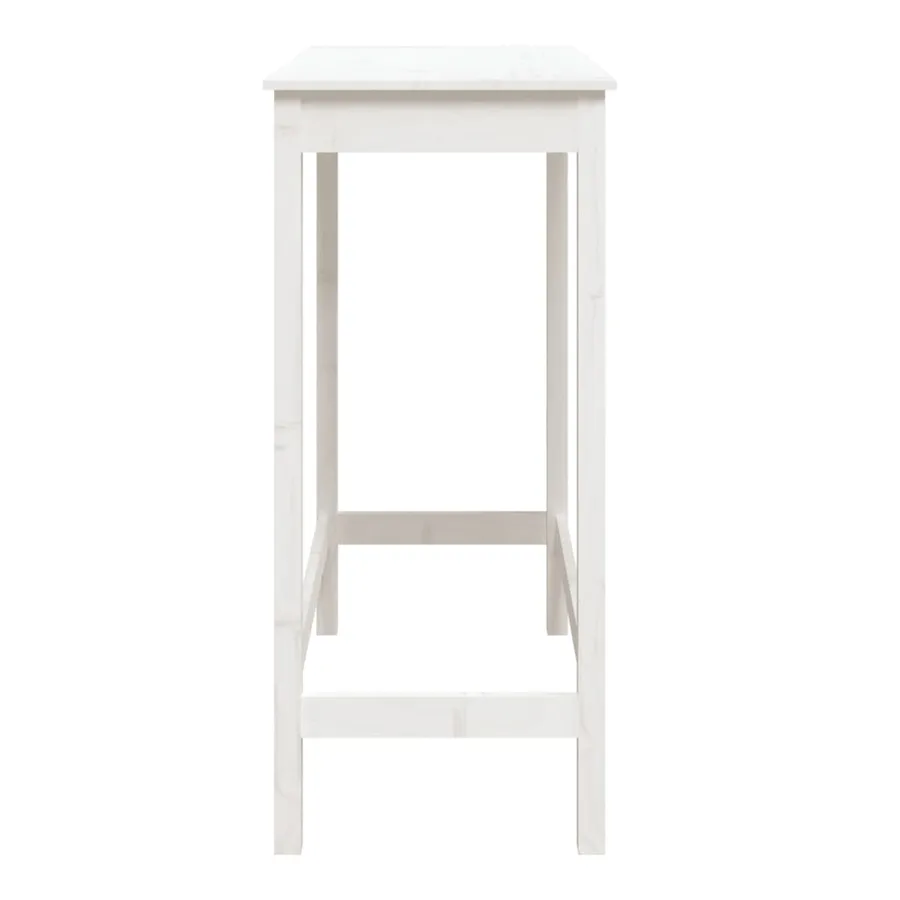 Table de bar blanc 100x50x110 cm bois massif de pin - 6