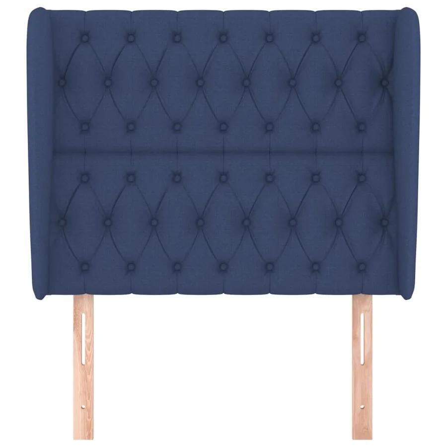 Tête de lit avec oreilles Bleu 93x23x118/128 cm Tissu - 3