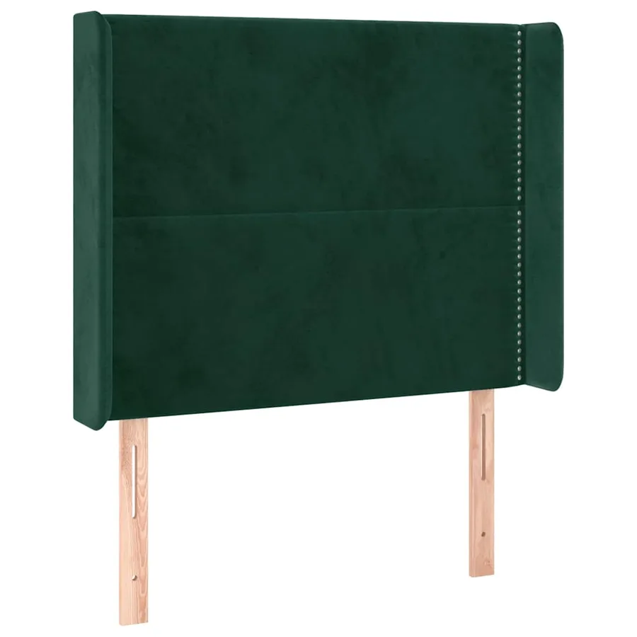 Tête de lit avec oreilles Vert foncé 103x16x118/128 cm Velours - 2