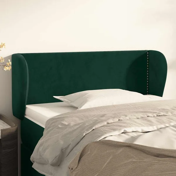 Tête de lit avec oreilles Vert foncé 83x23x78/88 cm Velours