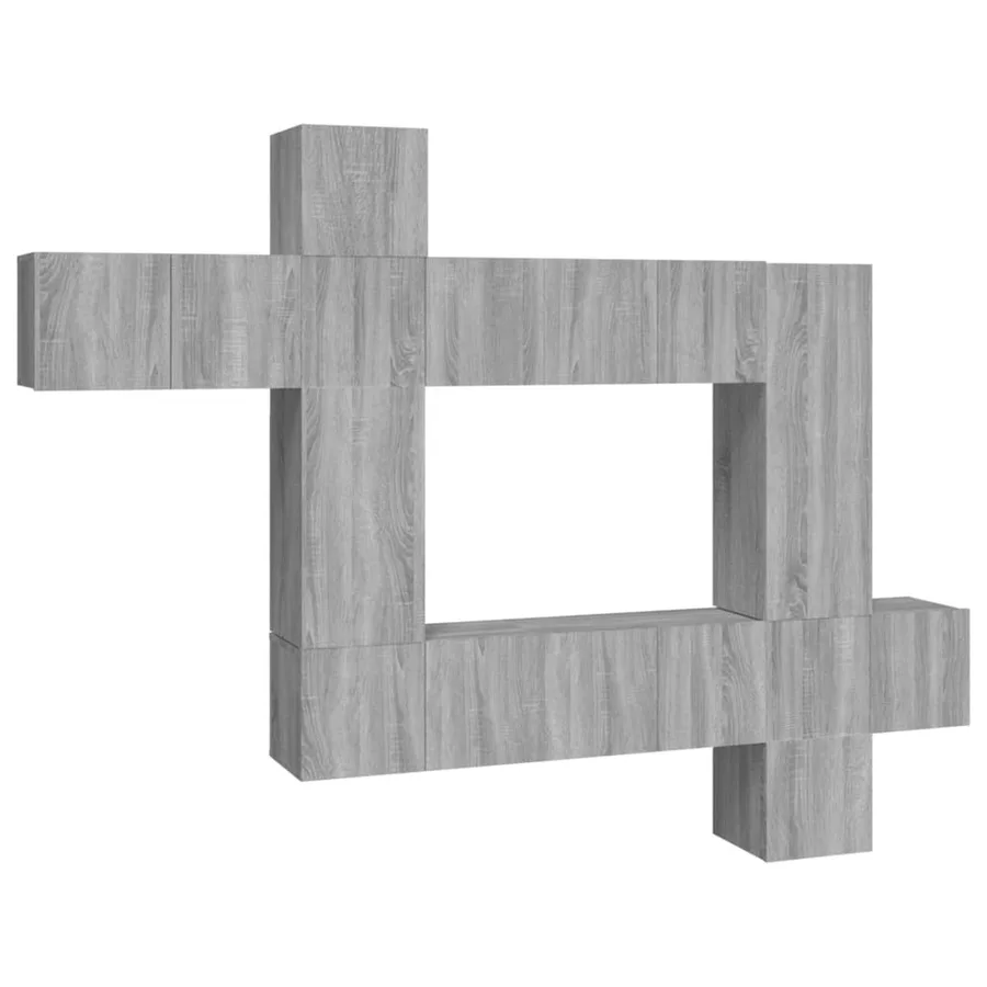 Ensemble de meubles TV 10 pcs Sonoma gris Bois d'ingénierie - 2