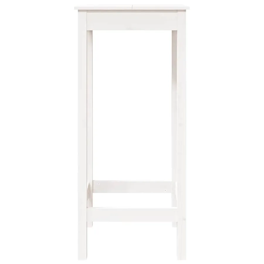 Table de bar blanc 50x50x110 cm bois massif de pin - 5