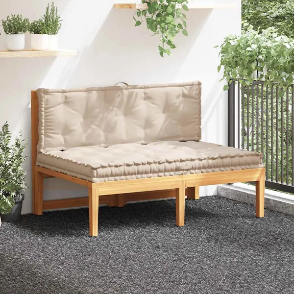 Coussins de plancher de palette lot de 2 Coton Beige