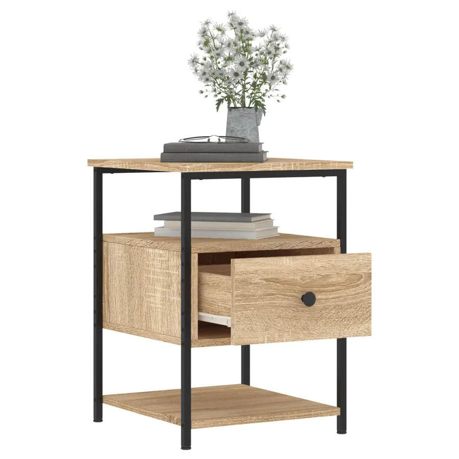 Tables de chevet 2 pcs chêne sonoma 40x42x56 cm bois ingénierie - 5