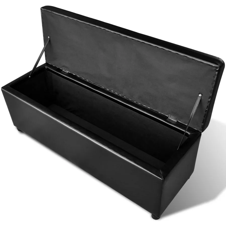 Banc long de rangement Bois Noir - 3