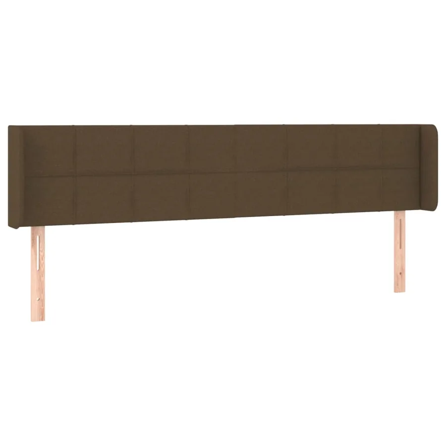 Tête de lit avec oreilles Marron Foncé 203x16x78/88 cm Tissu - 2