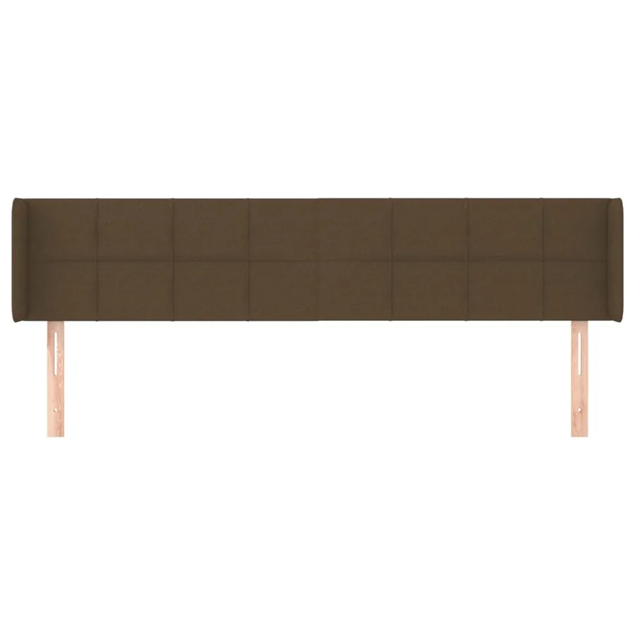 Tête de lit avec oreilles Marron Foncé 203x16x78/88 cm Tissu - 3