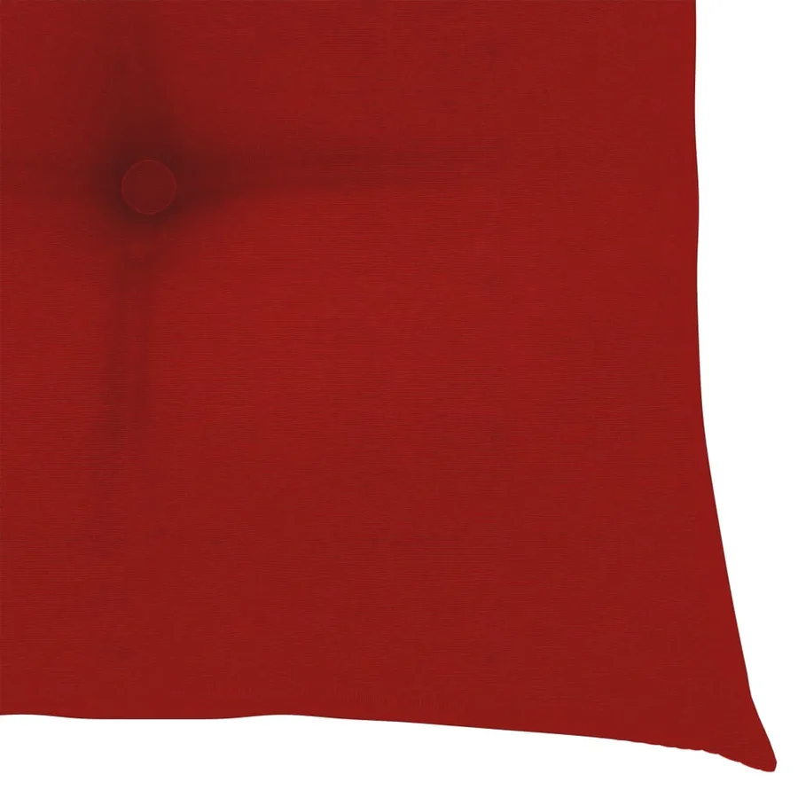 Chaises de jardin et coussins rouge lot de 4 Bois teck massif - 11