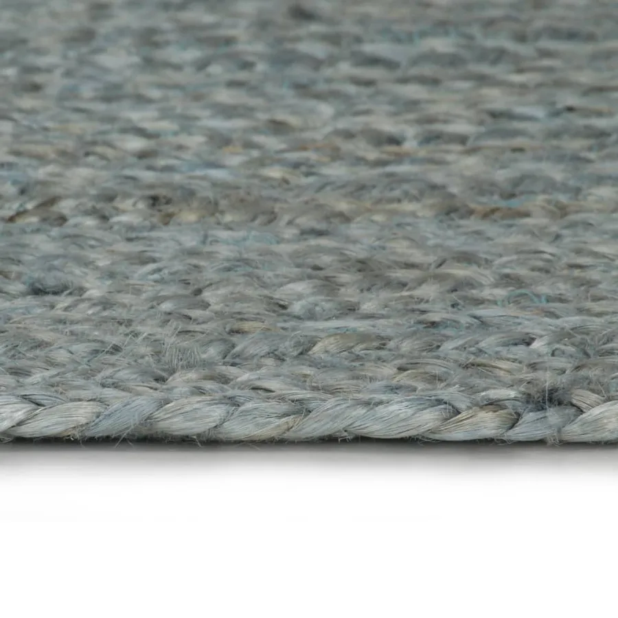 Tapis fait à la main Jute Rond 150 cm Vert olive - 3