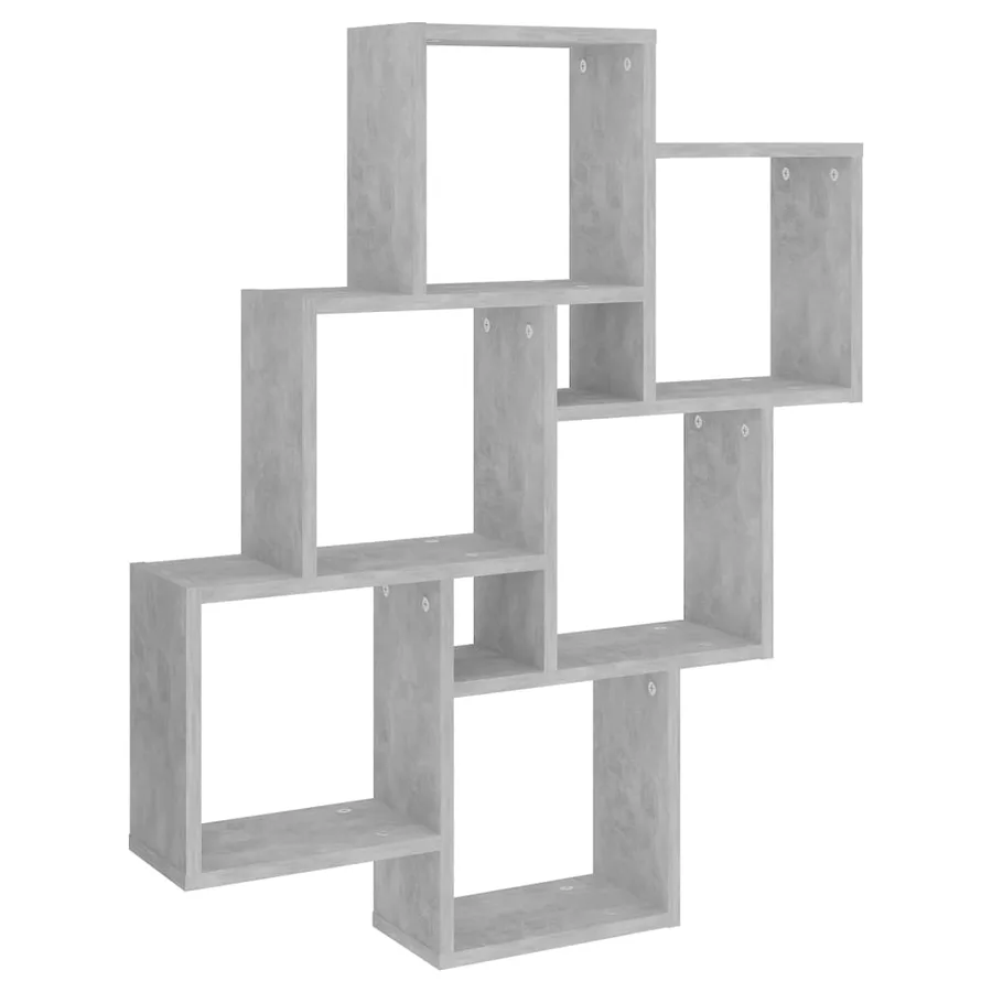 Étagère murale cube Gris béton 78x15x93 cm Bois d’ingénierie - 2