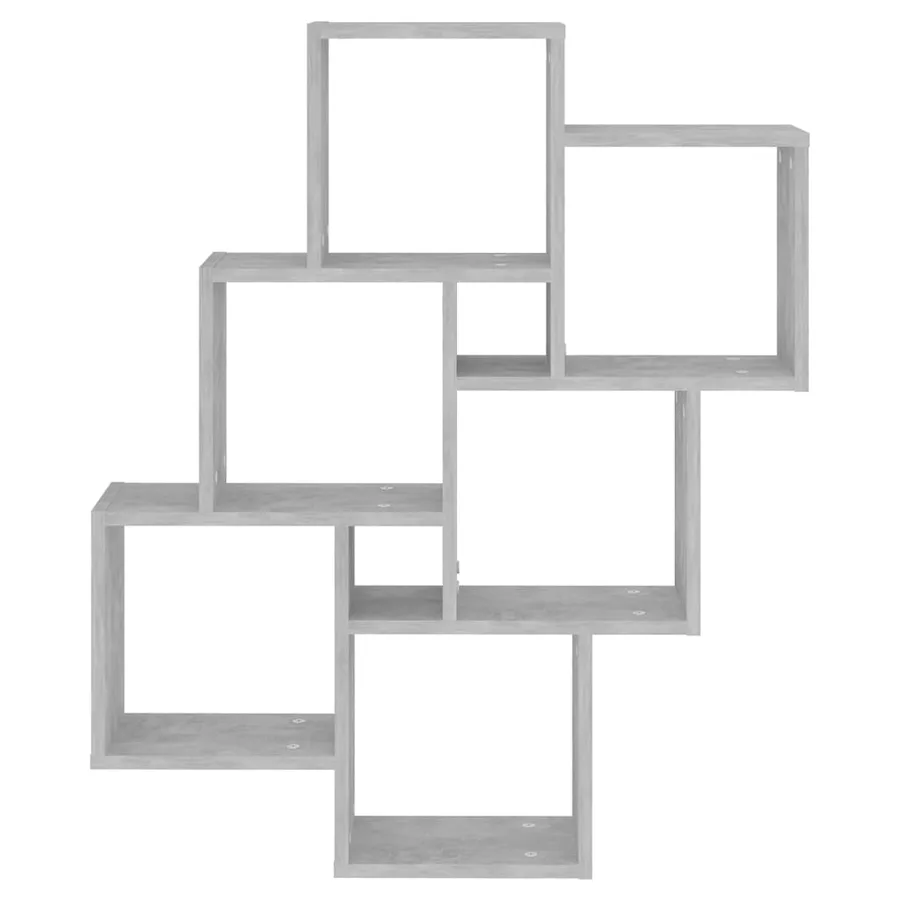 Étagère murale cube Gris béton 78x15x93 cm Bois d’ingénierie - 4