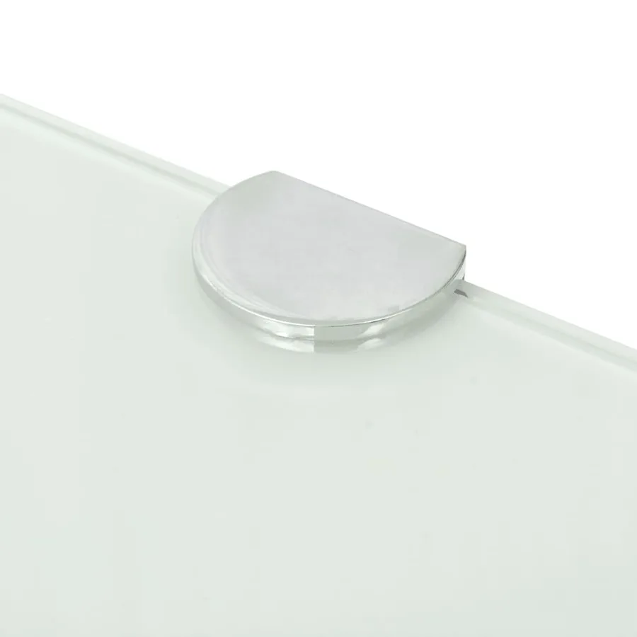 Étagère de coin avec supports chromés Verre Blanc 25 x 25 cm - 4