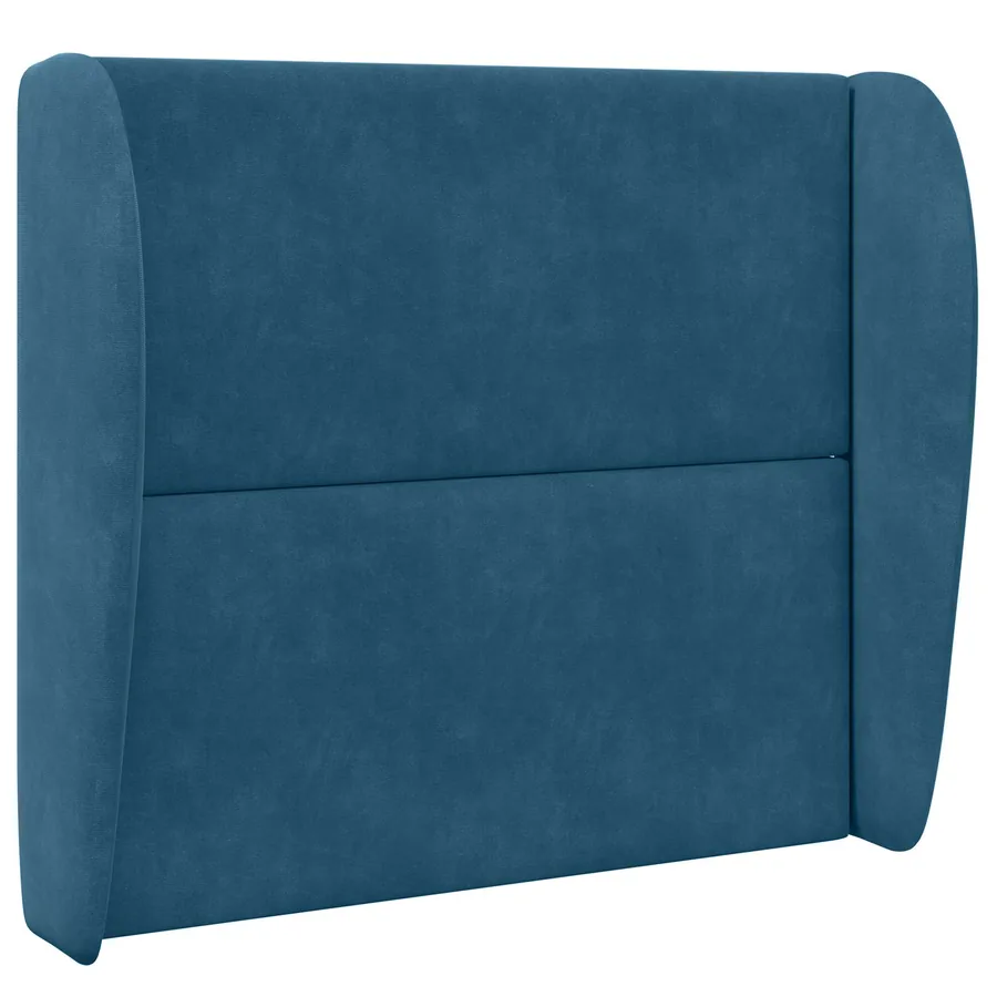 Oreille de tête de lit Bleu 80 x 23 x 6 cm Velours - 3