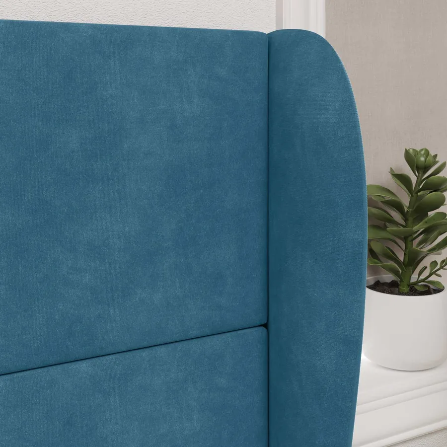 Oreille de tête de lit Bleu 80 x 23 x 6 cm Velours - 4