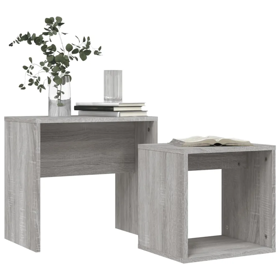 Tables basses gigognes 2 pcs sonoma gris bois d'ingénierie - 3